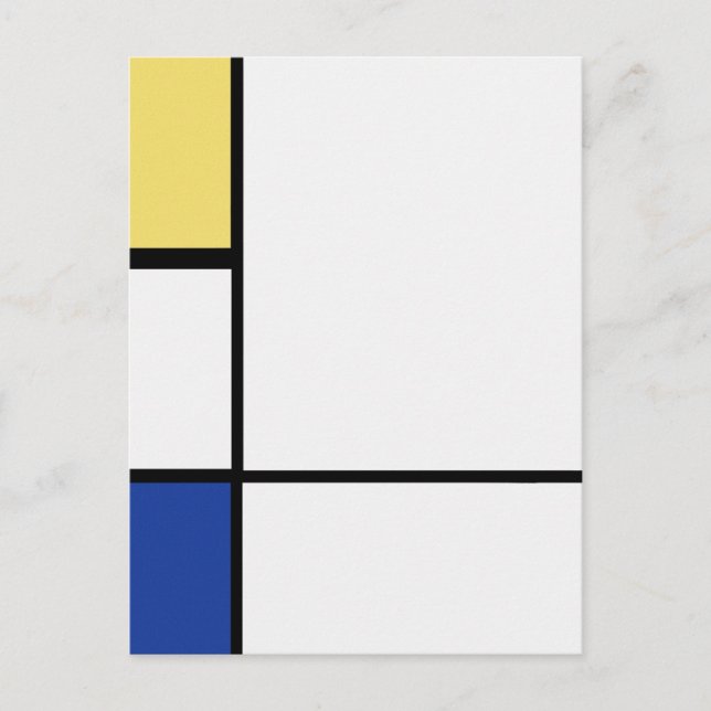 Cartão Postal Piet Mondrian - Abstrato Geométrico de Composição (Frente)