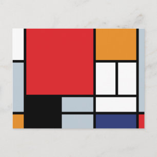 Cartão Postal Piet Mondrian - Composição com Plano Vermelho Gr