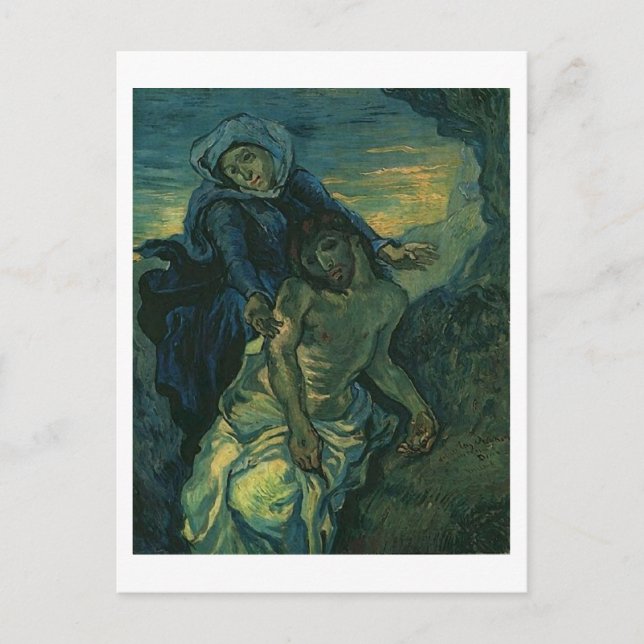 Cartão Postal Pietà (após Delacroix), Van Gogh Fine Art (Frente)