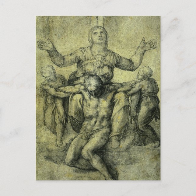 Cartão Postal Pieta de Michelangelo para Vittoria Colonna (Frente)