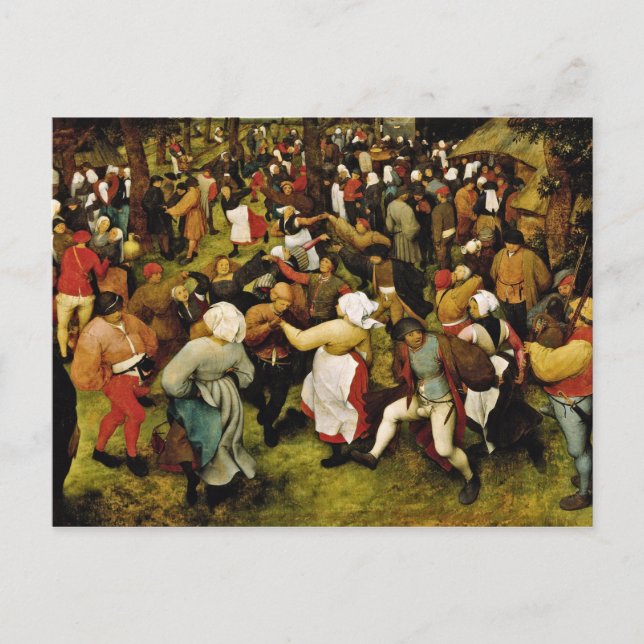 Cartão Postal Pieter Bruegel O Velho - A Dança De Casamento (Frente)