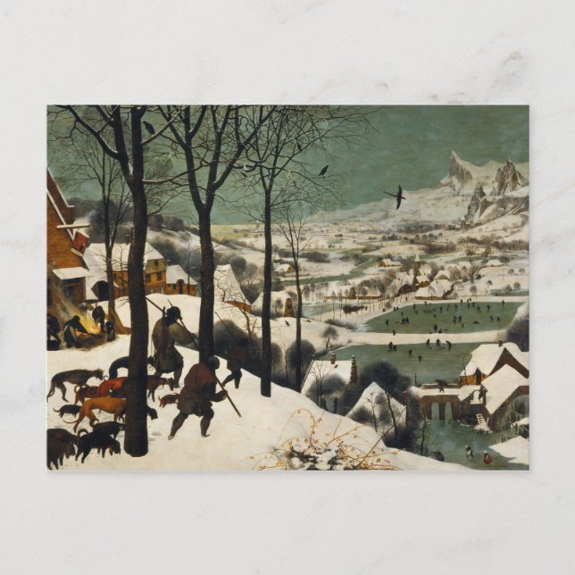 Cartão Postal Pieter Bruegel, O Velho - Caçadores Na Neve (Frente)