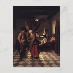 Cartão Postal Pieter de Hooch - Pagando o Hostess