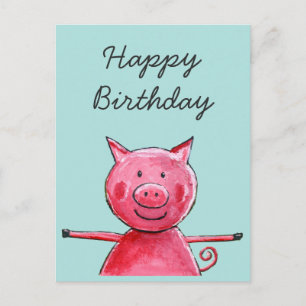 Cartão Postal Pig Feliz