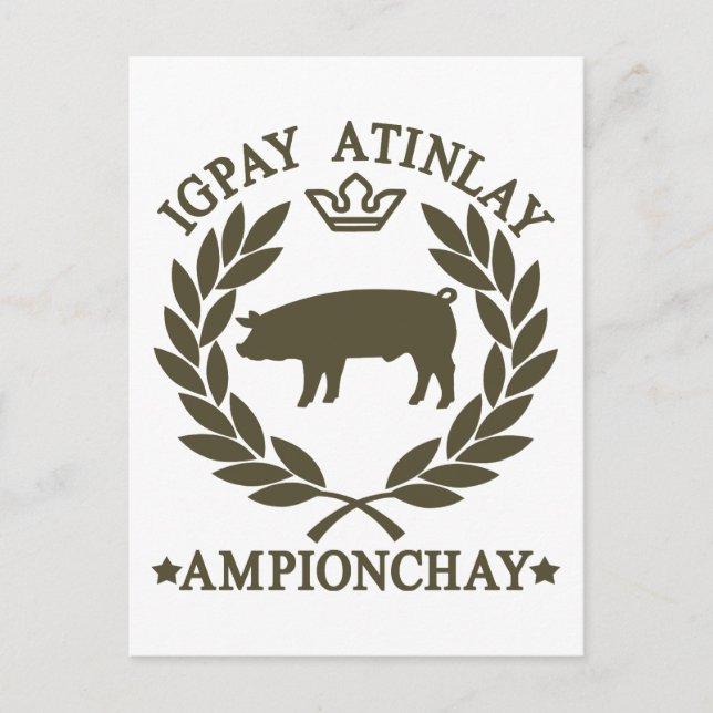 Cartão Postal Pig Latin (Frente)