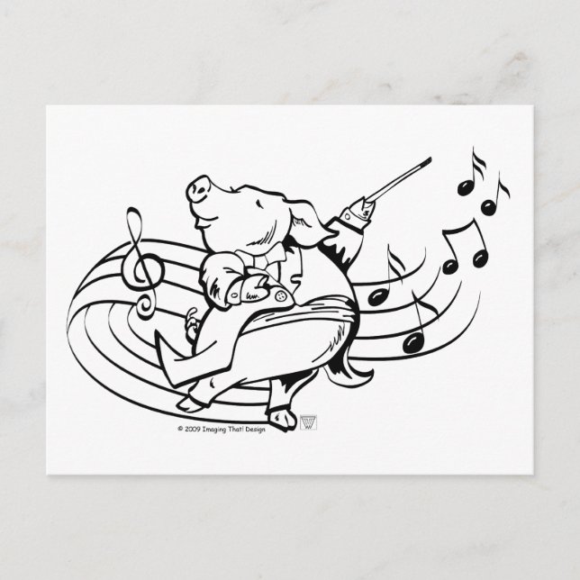 Cartão Postal Pig Maestro (Frente)