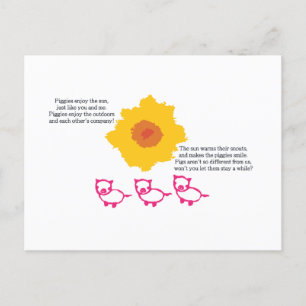 Cartão Postal Piggies Aproveite o Cartão-Postal Sun