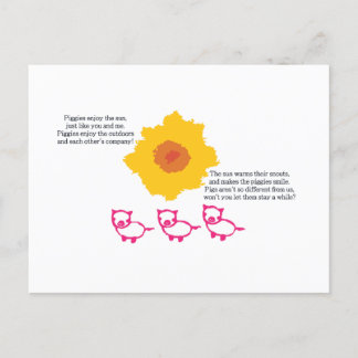 Cartão Postal Piggies Aproveite o Cartão-Postal Sun