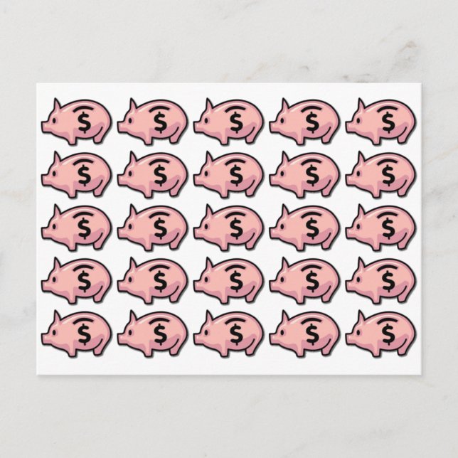 Cartão Postal Piggy Banks (Frente)
