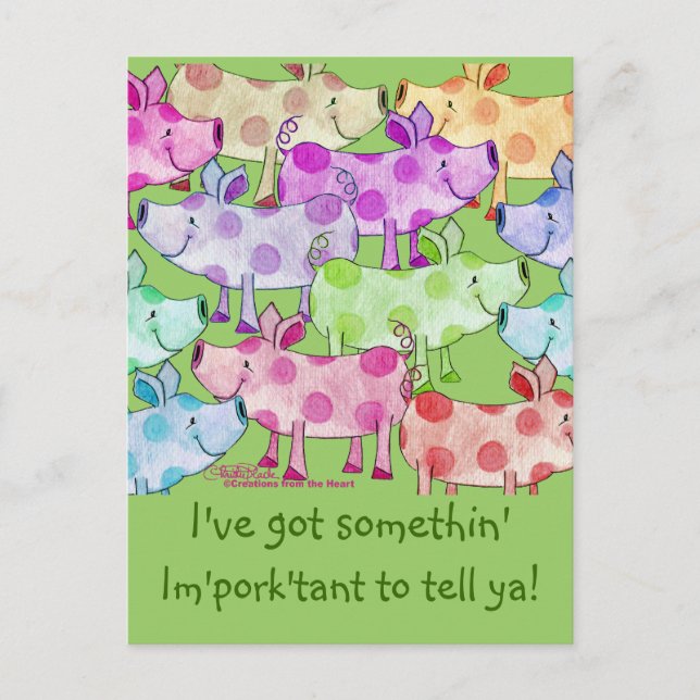 Cartão Postal Piggy Collage (Frente)