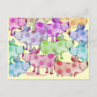 Cartão Postal Piggy Collage