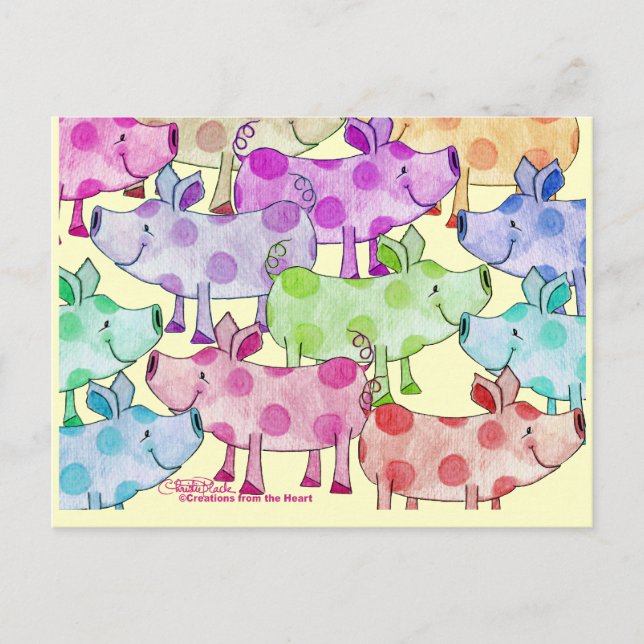 Cartão Postal Piggy Collage (Frente)