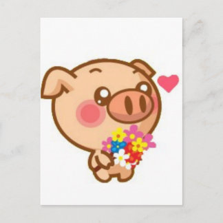 Cartão Postal Piggy in Love