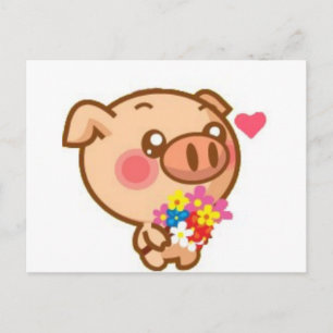Cartão Postal Piggy in Love