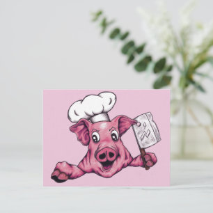 Cartão Postal Piggy, O Chef de Maníaco Hamicidal Pig Original
