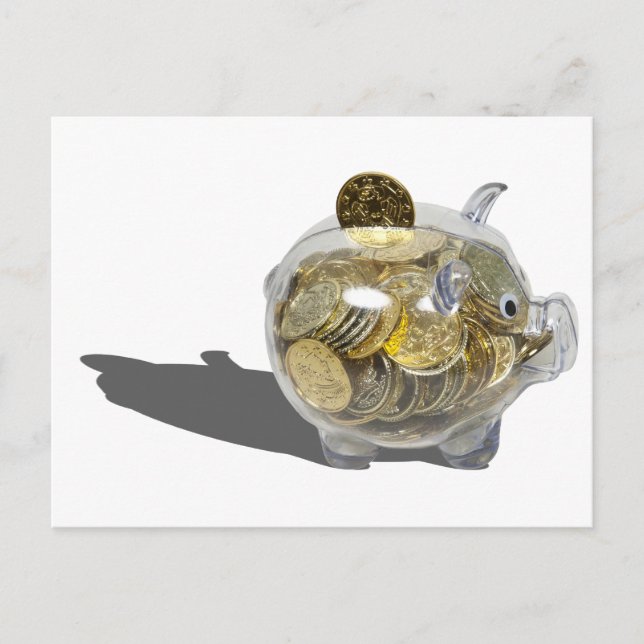 Cartão Postal PiggyBankOuroMoedas102410 (Frente)