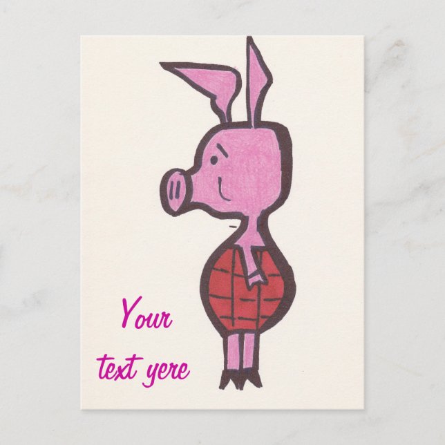 Cartão Postal Piglet; (Frente)