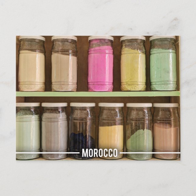 Cartão Postal Pigmentos De Cor Marroquina Nas Almas De Marraquex (Frente)