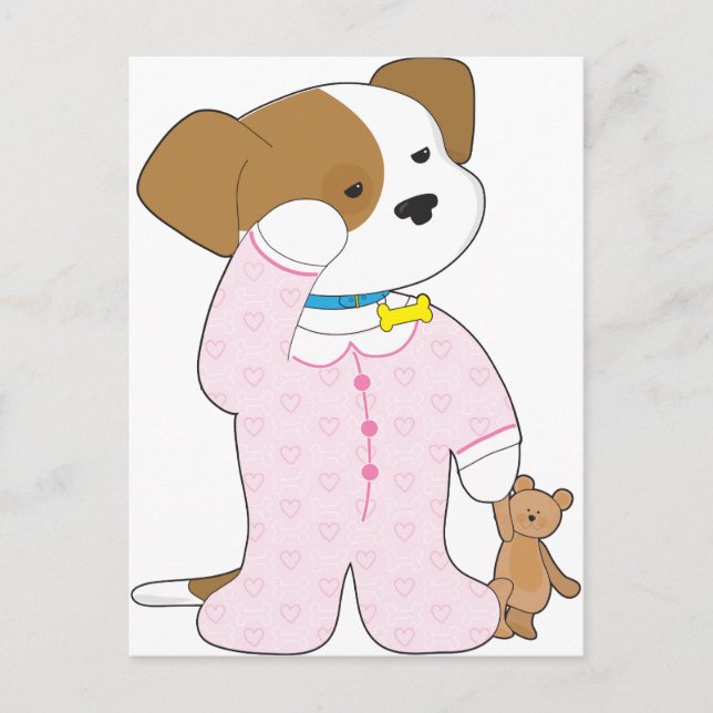 Cartão Postal Pijama de Puppy (Frente)