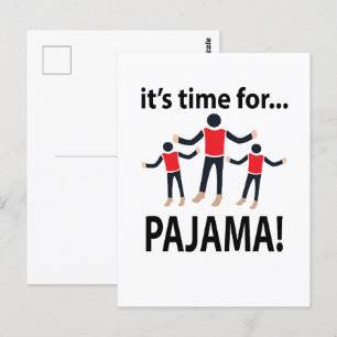 Cartão Postal Pijama É Hora do Pijama