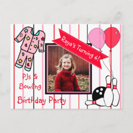 Cartão Postal Pijamas e Boliches de Festa de aniversário