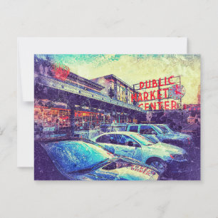 Cartão Postal Pike Marker Center Seattle Washington