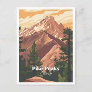 Cartão Postal Pike Peaks Trabalho de arte Viagem Place