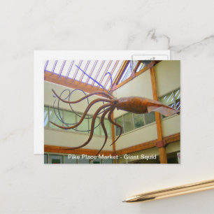 Cartão Postal Pike Place Public Market Giant Squid Seattle, WA
