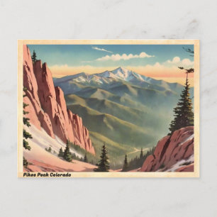 Cartão postal Pikes Peak Colorado Vintage