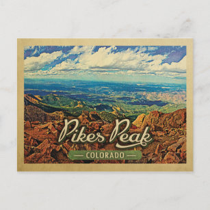 Cartão Postal Pikes Peak Postcard Viagens vintage Colorado