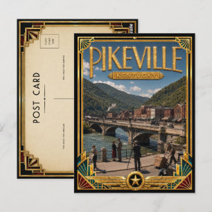 Cartão Postal Pikeville Kentucky Arte Deco Vintage Era de Ouro