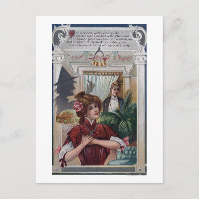 Cartão Postal Pilares de mulheres e homens nos lados (Frente)