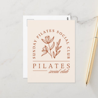 Cartão Postal Pilates clube de dia de boho