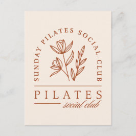 Cartão Postal Pilates clube de dia de boho