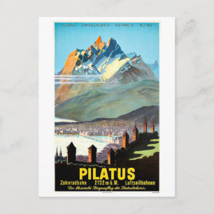 Cartão Postal Pilatus, montanhas, Suiça, viagens vintage