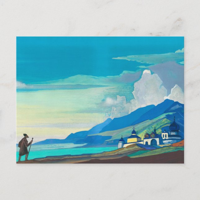 Cartão Postal Pilgrim of the Radiant City by Nicholas Roerich (Frente)