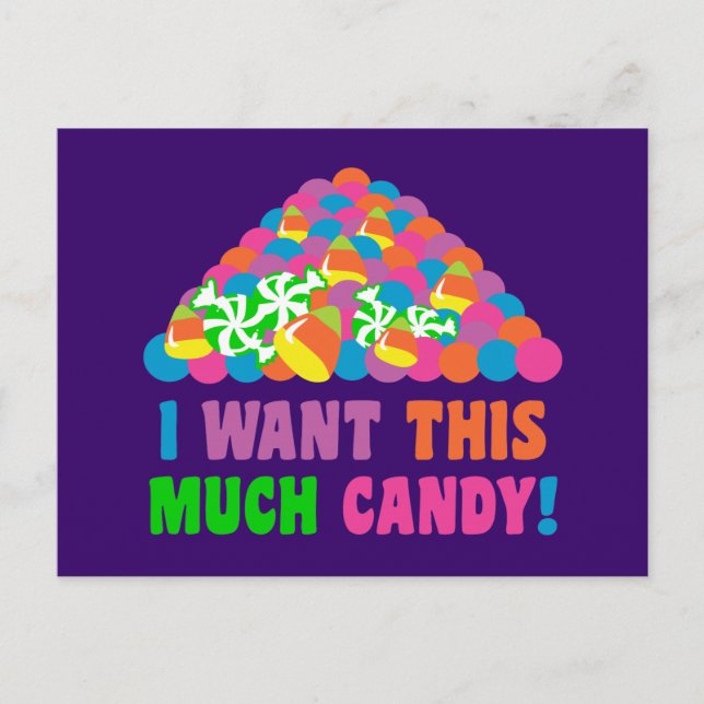 Cartão Postal Pilha de Halloween Candy (Frente)