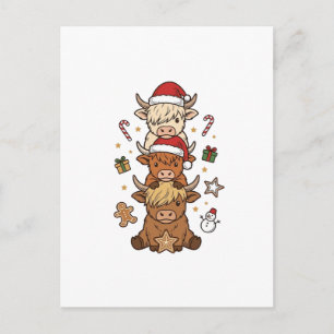 Cartão Postal Pilha de Vaca das Terras Altas de Natal Desenho de