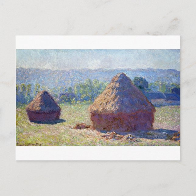 Cartão Postal Pilhas de trigo (fim do Verão), Monet (Frente)