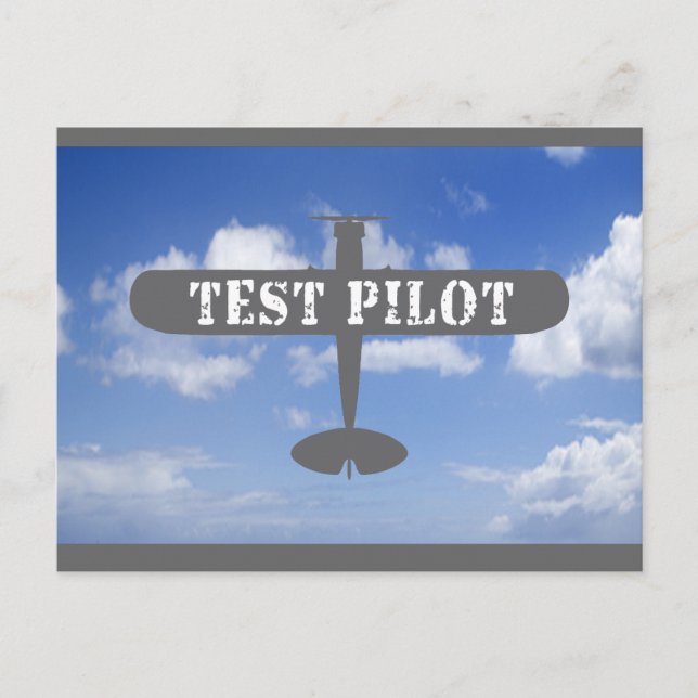 Cartão Postal Piloto de avião e de teste (Frente)