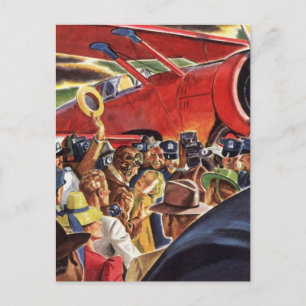 Cartão Postal Piloto de avião prop de Solteiro Vintage com Papa