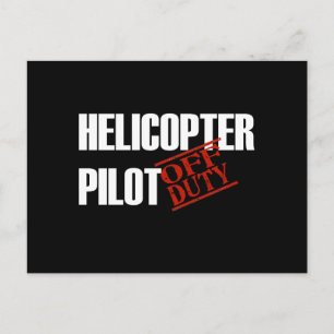 CARTÃO POSTAL PILOTO DE HELICÓPTERO FORA DE DIREITO ESCURO