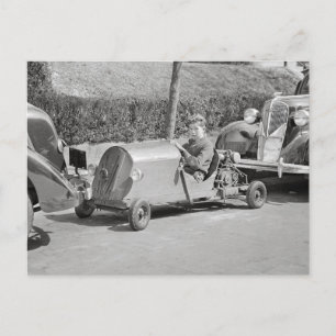 Cartão Postal Piloto de Kart, 1937