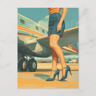Cartão Postal Piloto Elegante do Jet