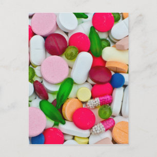 Cartão Postal Pílulas coloridas produto personalizado