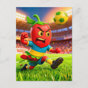 Cartão Postal pimenta chili chilena jogador de futebol no estádi