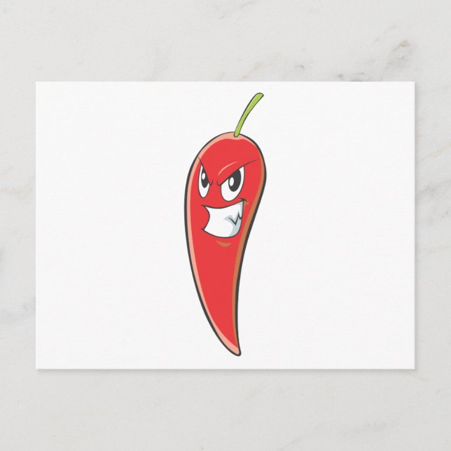 Cartão Postal Pimenta Vermelha Quente e Picante (Frente)