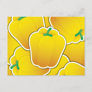 Cartão Postal Pimentão amarelo funky