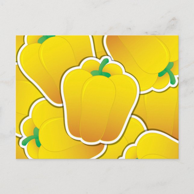 Cartão Postal Pimentão amarelo funky (Frente)