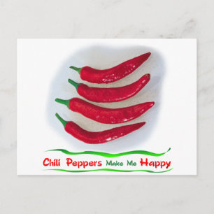 Cartão Postal Pimentos do Chile me fazem feliz